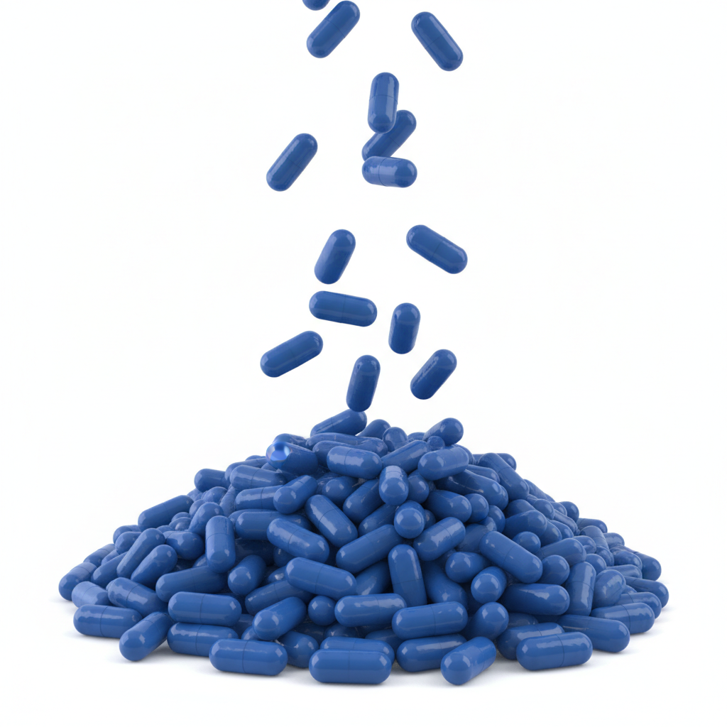 pile of blue pills