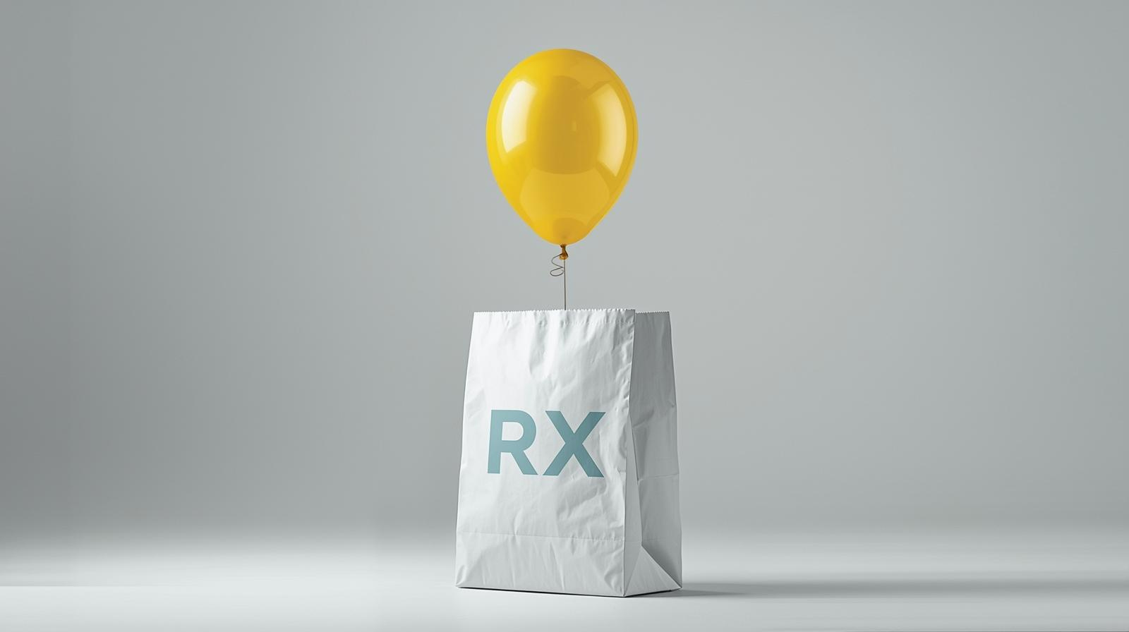 bag with balloon attached